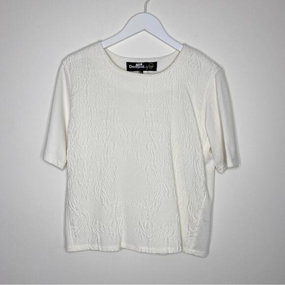 Desigual x Christian Lacroix | Cream Matelasse Embossed Top - Picture 1 of 5